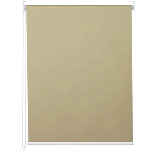 MCW Rollo MCW-D52, Fensterrollo Seitenzugrollo Jalousie, Sonnenschutz Verdunkelung blickdicht 100x230cm ~ beige