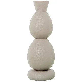 DRW Bodenvase aus Metall, matt, Weiß, 60 x 24 x 4 cm