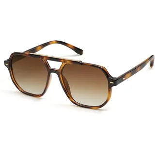 SOJOS Retro Rechteckige Polarisierte Sonnenbrille SJ2283 | UV400 Schutz Eckig 70er Unisex Damen Herren Klassisch