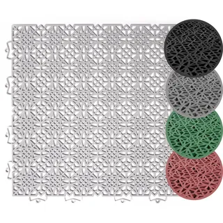 Andiamo Kunststoff-Fliesen »Terrassenfliesen Terra Sol, Made in Swiss« Packung, 14 Stk. tlg. Outdoor Klickfliesen, 38x38 cm, Set mit 1 qm, 2 qm, 5 qm, UV-beständig, grau