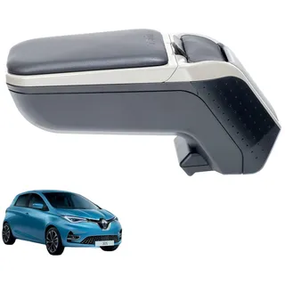 RATI Armster 2 Armlehne kompatibel für Renault ZOE 2020-2024 [grau,vegan Leder] nachrüstbare Mittelarmlehne mit Staufach