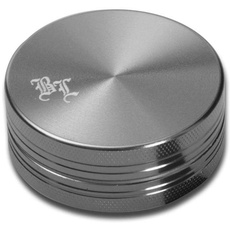 Black Leaf Diamond Aluminium-Grinder 2-teilig Ø 40/37mm | hochwertiger Aluminium beschichteter Crusher | Premium Grinder mit Diamantschliff Zähnen | grau