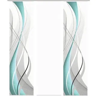 Flächenvorhang Wuxi 3er-Set petrol 60x245 cm