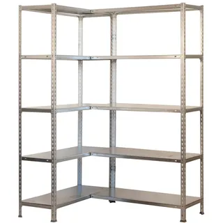 simoncorner Metallregal 1800 x 90 x 30 cm Silber