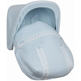 Babyline Universal-Babytrage, Pique, Himmelblau, hochwertig + gratis Verdeck + Gurtzeug