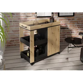 Forte Barschrank 77 x 88,2 x 42 cm Artisan Eiche/Schwarzeiche Holzdekor