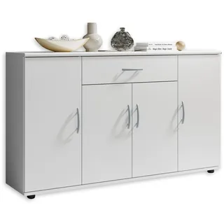 Stella Trading LILLY Sideboard in Weiß - Moderne Kommode mit Schublade und viel Stauraum für Wohnzimmer, Esszimmer und Flur - 118 x 70 x 30 cm (B/H/T)