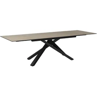 Amatio Gartentisch , Anthrazit, Taupe , Metall, Glas, Keramik , rechteckig , eckig , 98x76x180-280 cm , ausziehbar , Gartenmöbel, Gartentische, Gartentische ausziehbar