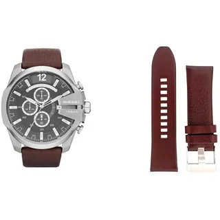 Diesel Herren-Edelstahluhr und Armband-Set