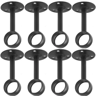 Anndason Gardinenstange Decken-Halterung Gardinenstange Halter Gardinenstange 8 Stück Schwarz