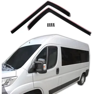 J&J AUTOMOTIVE | GP Windabweiser Regenabweiser Passend Für Ducato ab 2006, Schwarz, Getönt, Set 2-Teilig, Aerodynamisch, Acrylglas
