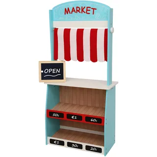 Bayer Chic 2000 Bayer Chic 2000-282-30-2 in 1 Kaufladen und Theater aus Holz, mit Tafel, Kaufmannsladen, Verkaufsstand, Marktstand, Puppentheater, Kasperltheater