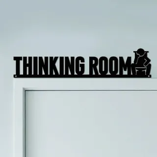 CUTHOLLOW Thinking Room Metall Türrahmen Ornament, 30x6cm Türrahmen Dekor, Kreativer Türrahmen-Kunst, Türecke Dekoration, Originelle Wanddeko für Zimmertür, Haustür, Zuhause, Badezimmer, Schlafzimmer