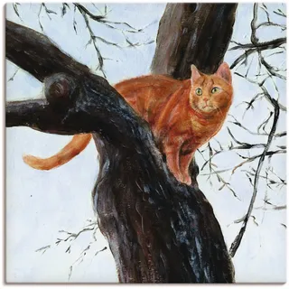 Artland Wandbild »Katze im Baum« Haustiere 1 Stk. tlg. als Leinwandbild, Poster in verschied. Größen, braun