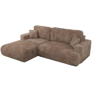 MKS Ecksofa OVO L Braun Cord - Links Seite