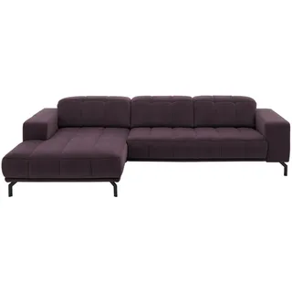 Beldomo Style Ecksofa , Lila , Metall , Ottomane links, L-Form , 293x195 cm , Goldenes M , Stoffauswahl, seitenverkehrt erhältlich, Rücken echt , Wohnzimmer, Sofas & Couches, Wohnlandschaften, Ecksofas