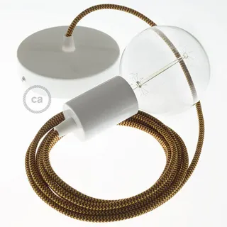 Creative Cables Rz23 Zigzag 50 Cm Hängelampe - Gold / Burgundy / White - One Size
