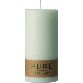 safe candle Pure Olive Wax Kerze selbstverlöschend, 4 Stück, umweltfreundlich, plastikfreie Verpackung (60% weniger CO2), Höhe 13 cm/Ø 6 cm. 40 Std. Brenndauer (Natural)
