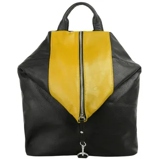 Cluty Cityrucksack, echt Leder, Made in Italy gelb