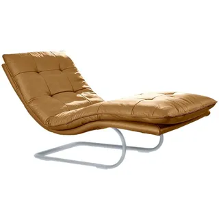 W.Schillig Relaxliege daily dreams Leder 75 x 91 x 170 cm Gelb mit Kissen
