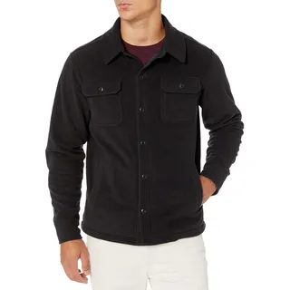 Amazon Essentials Herren Langärmlige Polarfleece-Hemdjacke Für Den Winter, Schwarz, M