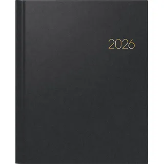 Brunnen Buchkalender Manager Wt 7 weektimer 2026 | 210×260 mm, Kunststoff, schwarz