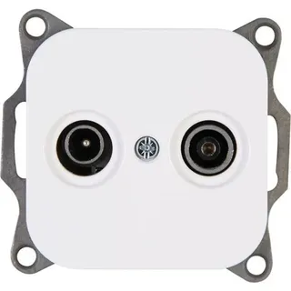 Kopp Antennen-Steckdose TV/RF Donau arktis-weiß 117602007, arktis weiss, 2-fach, 791668