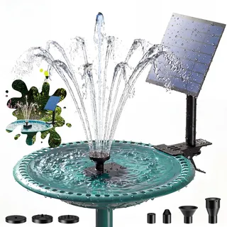 AISITIN Solarbrunnen für Draussen mit 6 Sprüh Effekten, Solar Springbrunnen für Außen mit Clips,Solar Gartenbrunnen 2,5W, Springbrunnen Solar für Garten, Vogeltränke, Schwimmbäder, DIY Wasserspiel