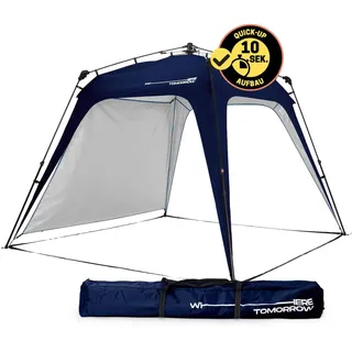 Lumaland Outdoor Pavillon 2,5 x 2,5m | Wasserdicht & UV-Schutz | Gartenzelt inkl. 1x Seitenteil & Tasche & Heringe | Robuster Camping & Partyzelt | Pop Up Zelt Aufbau in 2 Minuten [Navy]