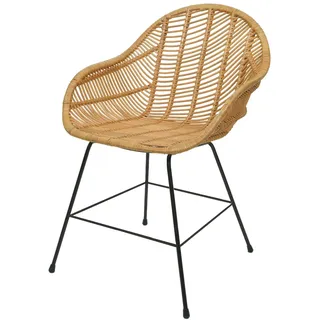 Mendler Esszimmerstuhl HWC-M28 Rattan Braun