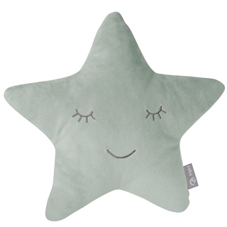 roba Kuschelkissen in Stern Form - roba Style - Flauschiges Deko Kissen für Baby & Kinderzimmer - für Mädchen & Jungen - Frosty Green, 1 Stück (1er Pack)