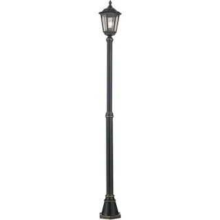 Orion Leuchten Außen Mastleuchte 211cm 100W E27 Schwarz-Gold