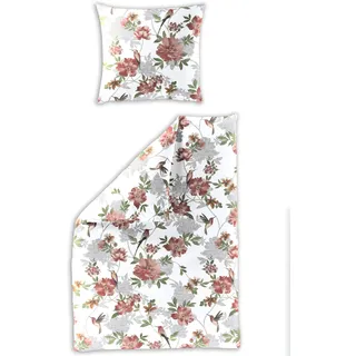 Bettwäsche BIERBAUM "Bettwäsche 4110", rot, B/L: 135cm x 200cm, 1 Stk., 1 Stk., Mako-Satin, B/L: 80cm x 80cm, 2, Mako-Satin, Obermaterial: 100% Baumwolle, Bettwäsche, Bettwäsche, Mako-Satin, 100 % Baumwolle, pflegeleicht, seidig glänzend