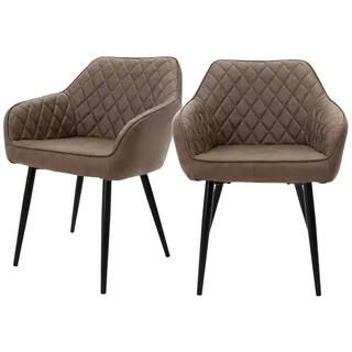 ML-Design Esszimmerstuhl Kunstleder Braun 2er Set