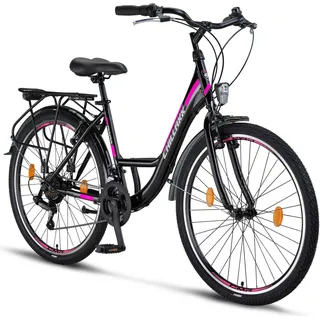 Chillaxx Bike Strada Premium City Bike in 24, 26, 28 Zoll - Fahrrad für Mädchen, Jungen, Herren und Damen - 21 Gang-Schaltung - Hollandfahrrad Citybike