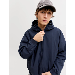 Blouson JACK & JONES "JJECHARGE LIGHT JACKET HOOD NOOS", Herren, Gr. S, navy blazer, Web, Obermaterial: 100% Polyester, unifarben, normal, Rippbündchen, Jacken Blouson, mit Kapuze