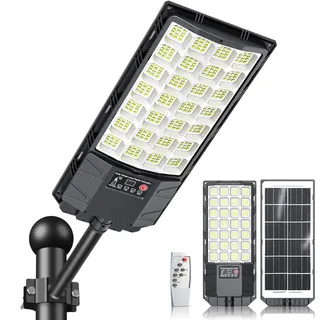 Indmird Solar Straßenlaterne für Außen, Superhell Solarleuchten mit Bewegungsmelder, 6500K LED Solarlampen Außen mit Fernbedienung, IP66 Wasserdicht Solar Wegeleuchte für Garten Terrasse Garage Hof