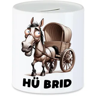 Hey!Print Hü Brid Lustiges Pferd Spardose - E-Mobilität Wortwitz