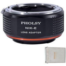 PHOLSY Kompatibel mit Nikon F auf Sony E Objektivadapter für Nikkor AI/F/AIS/AF/AF-I/AF-S Objektiv und Sony E Kameragehäuse a7 a6000 a6300 a6500 a5000 a5100 NEX 7/6/5, 5N 3N a9ii a7S iii