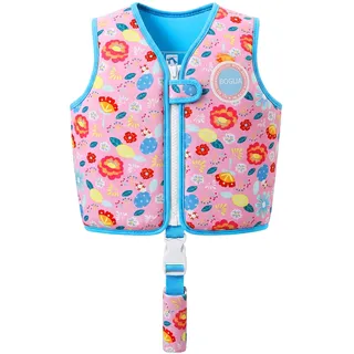 Boglia Kinder-Schwimmweste, Schwimmhilfe für Kleinkinder zum Schwimmenlernen, ultraweiche Neoprenjacke mit verstellbarem Schrittgurt für Schwimmen, Pools und Strand