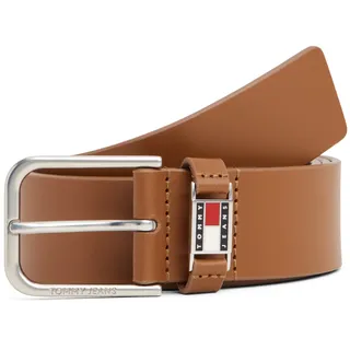 Ledergürtel TOMMY JEANS "TJM SCANTON", Herren, Gr. 105, braun (cognac), Rindsleder, Gürtel Ledergürtel, quadratische Schnalle, Breite 4cm