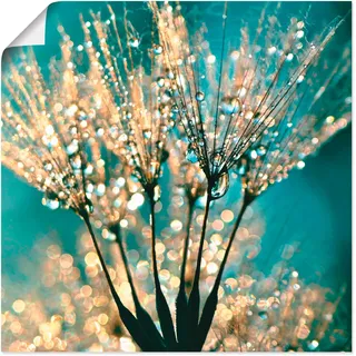 Artland Wandbild "Pusteblume Schirmchen abstrakt" Blumen 1 Stk. tlg. als Leinwandbild, Poster in verschied. Größen, farbe bild(er): blau
