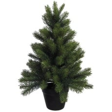 Bild von Künstlicher Weihnachtsbaum »Weihnachtsdeko aussen, künstlicher Christbaum, Tannenbaum«, mit schwarzem Kunststoff-Topf, grün