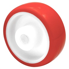 WAGNER Soft-Lenkrolle/Bockrolle/Möbelrolle Ersatzrad - Durchmesser Ø 80 mm, rot/weiß, Tragkraft 55 kg - 04988001