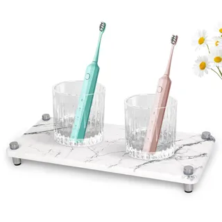 Generisch Wasserabsorbierendes Steintablett Spüle Organizer Grau Marmor Spülutensilien Aufbewahrung Anwendbar auf Schwammbürste Seife Shampoo Lotionen, Schnelltrocknend Küchen Badezimmer Organizer