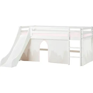 Hoppekids Hochbett Winter Wonderland 90 x 200 cm Kiefer massiv weiß rosa