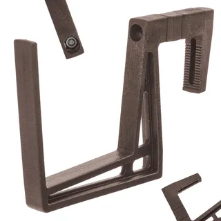 KADAX Balkonkastenhalter aus Plastik, Blumenkastenhalterung ohne Bohren, verstellbare Haken und Halter für Blumenkasten, Balkonkasten Halterung für Balkon (Braun)