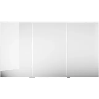 burgbad Eqio Spiegelschrank mit LED-Aufsatzleuchte und Waschtischbeleuchtung, 3-türig, mittlerer Türanschlag rechts, 1400x800x170mm, SPGT140LF6582, Korpus: Weiß Matt