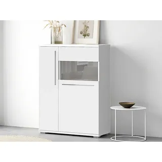 OTTO home Highboard Piano Vitrine 123 x 90 x 40,2 cm Weiß