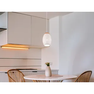 Ausgefallene LED Pendelleuchte klein einflammig Hängelampen für Esstisch, Ø 15cm